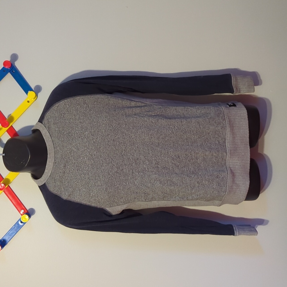 Men's Classic Gray and Black Crewneck Sweater